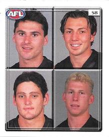 2001 Select AFL Stickers #58 Trent Hotton / Anthony Franchina / Brendan Fevola / Scott Freeborn Front